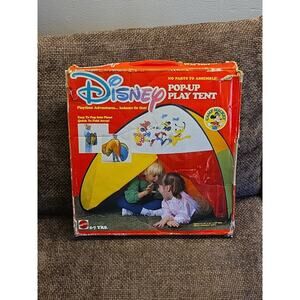 VINTAGE COMPLETE Disney Camp Mickey Pop Up Play Tent 1989 With Box EUC Mattel